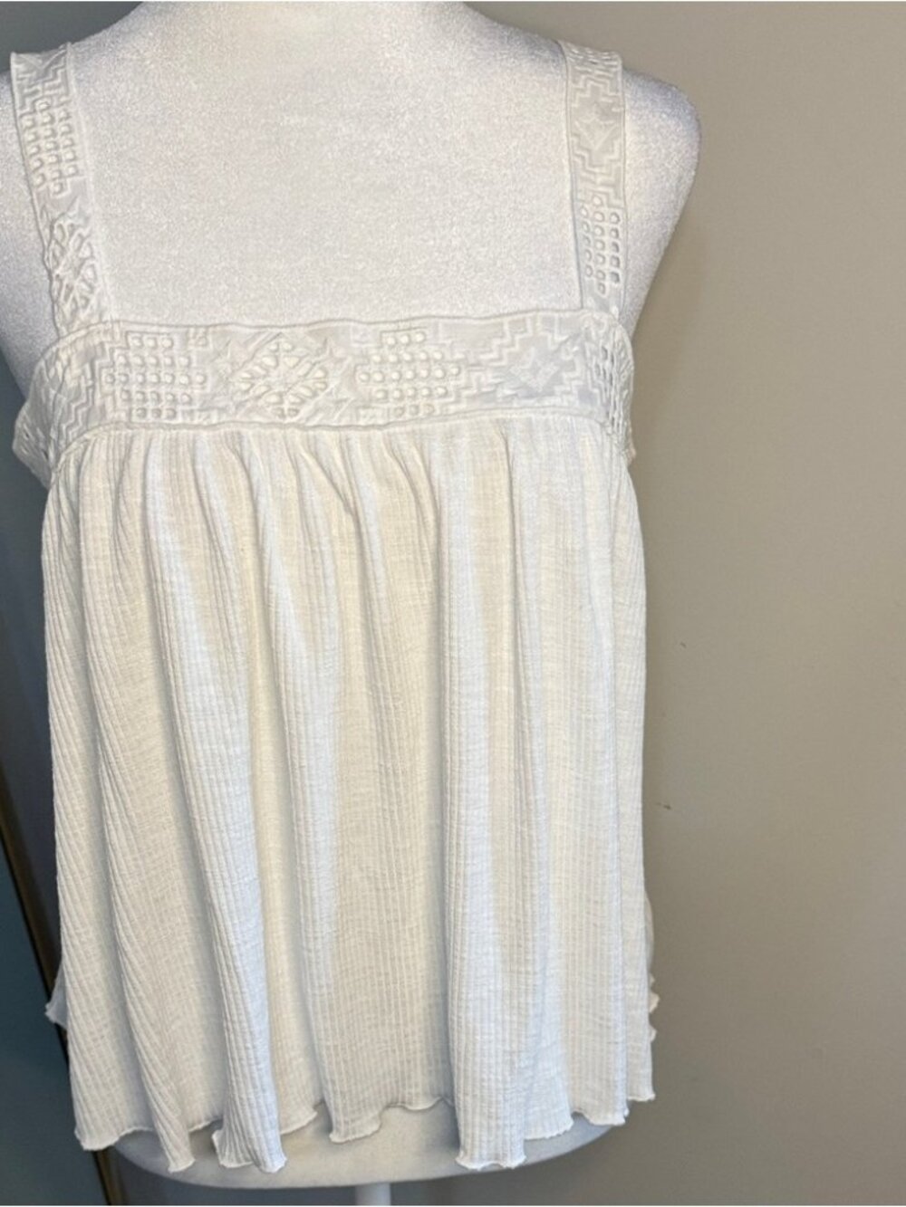 White Embroidered Square-Neck Camisole Top - Picture 1 of 3